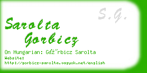 sarolta gorbicz business card